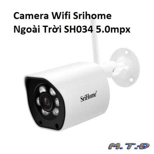 Camera Srihome SH034 5.0Mpx, Camera góc rộng siêu nét đàm thoại 2 chiều, Camera wifi trong nhà ngoài trời. BH 12 Tháng