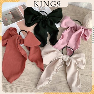 buộc tóc nơ thả trơn màu