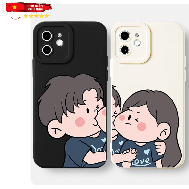 Ốp lưng viền vuông iphone 6/ 7/ 8/ X/ XSMAX/ 11/ 12/ 13/ 14/ 15 PRO/ MAX/ PLUS CẶP ĐÔI HUN NHAU