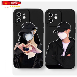  Ốp lưng viền vuông iphone 6  7  8  X  XSMAX  11  12  13  14  15 PRO  MAX  PLUS NAM NỮ ĐỘI NÓN BẮN TIM 