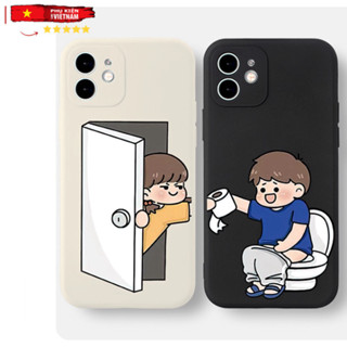 Ốp lưng viền vuông iphone 6/ 7/ 8/ X/ XSMAX/ 11/ 12/ 13/ 14/ 15 PRO/ MAX/ PLUS ĐÔI NAM NỮ ĐI WC