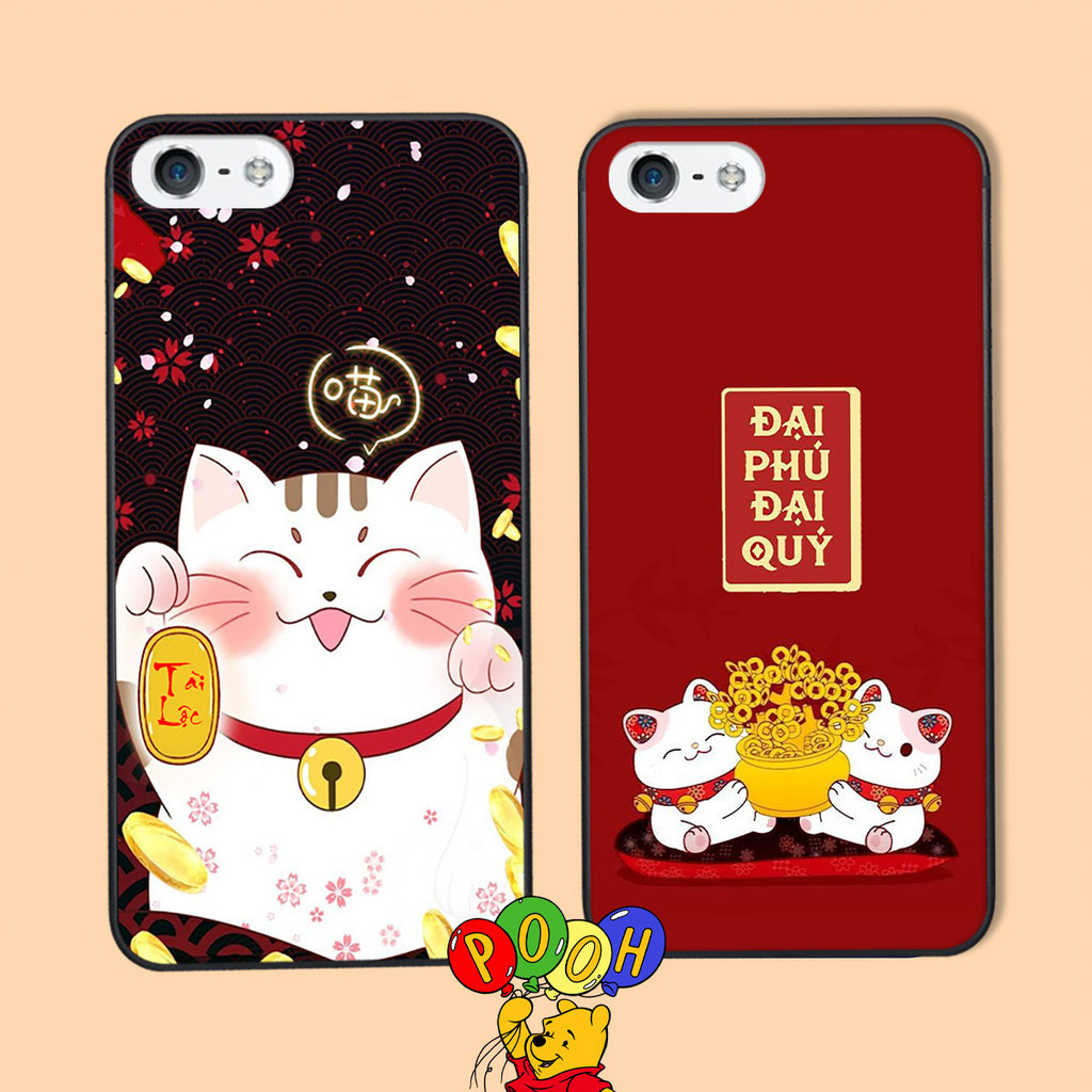 Ốp lưng Iphone 5 / 5s mèo thần tài tài lộc POOH CASE