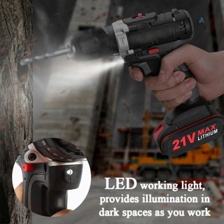 21V Multifunctional Impact Electric Cordless Drill High-power Lithium Battery Wireless Rechargeable Hand Drills Brush