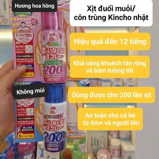 Xịt đuổi muỗi và côn trùng Kincho nội địa Nhật cho bé từ 6 tháng tuổi