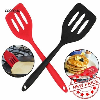 Cocequc xẻng lật thức ăn bằng silicone không dính có rãnh cho nhà bếp d7u4