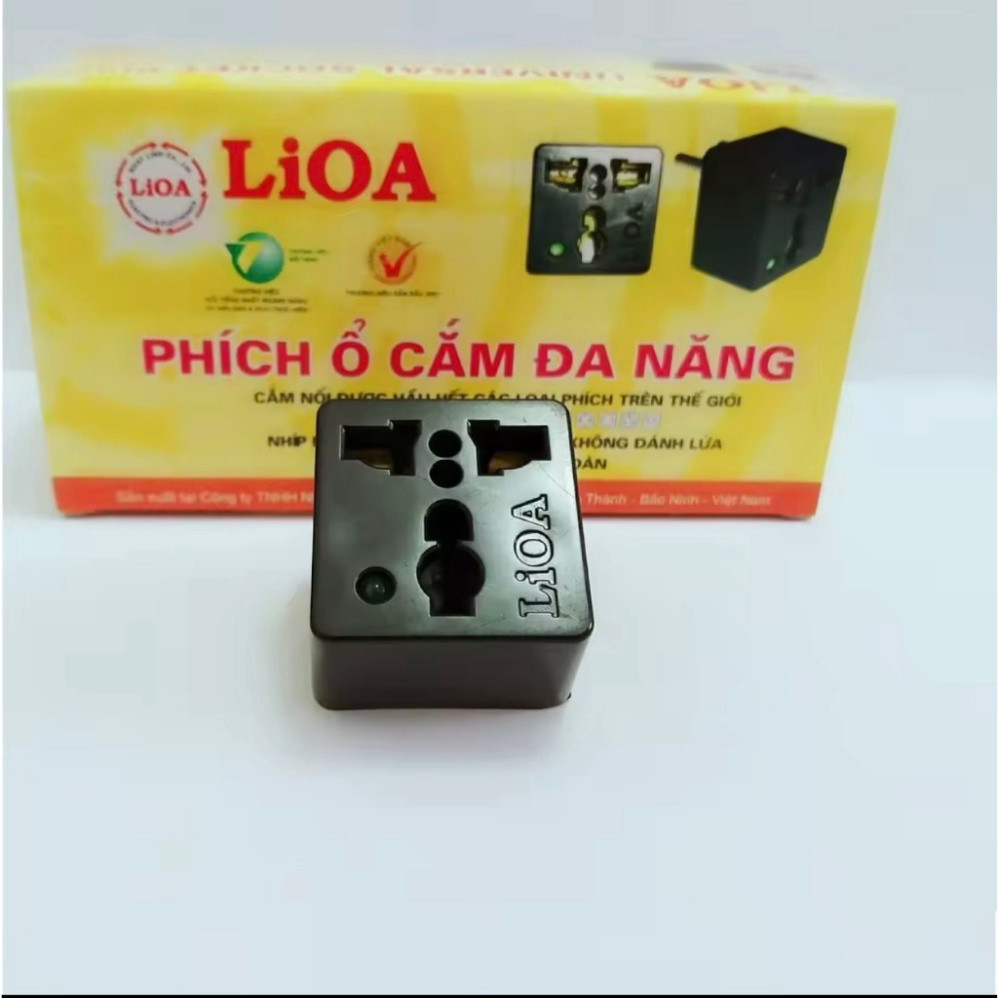 Phích ổ cắm đa năng Lioa, phích ổ cắm điện lioa chuyển 3 chân sang 2 chân, ổ cắm chuyển phích điện,ổ cắm nổi Cao Cấp