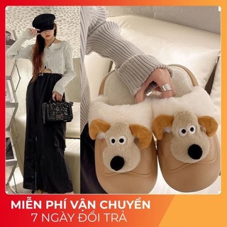 Dép quai ngang nữ, dép lông PUPUY cún đáng yêu, đi chơi đi trong nhà