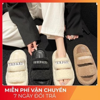 Dép quai ngang nữ (Full Box), dép lông Terpard 2 quai bản cao cấp, thời trang mùa thu đông