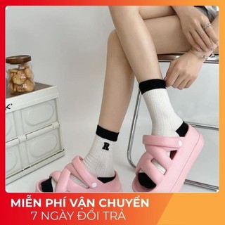 LinhTDEP - Dép sandal nữ,(chọn tăng 1 size) dép nữ xăng đan quai chéo độn đế 6,5cm siêu nhẹ
