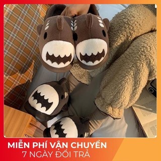 Dép quai ngang nữ, dép lông cá mập đi chơi, đi trong nhà cute dễ thương