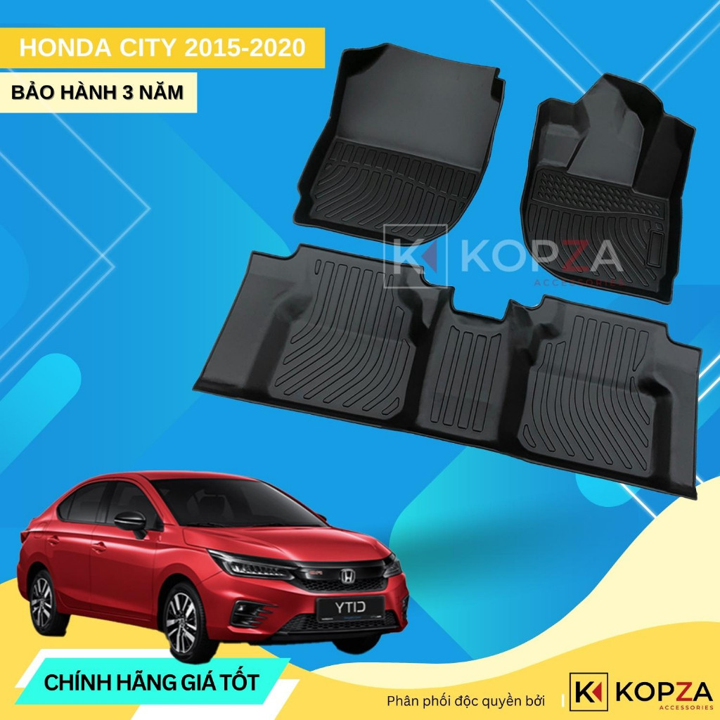 Thảm Lót Sàn Xe Ô Tô Honda City 2015-2020 Chất Liệu TPE Cao Cấp - Nhãn Hiệu ALANO.Dễ vệ sinh chống trầy xước