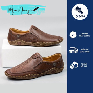 [ BỀN - ĐẸP ] Giày nam, Giày lười nam da bò thật 100% đế cao su khâu,Giày LAMBOB thiết kế mới bắt mắt