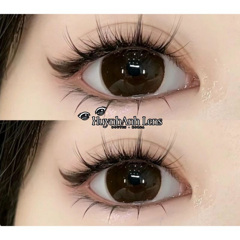 LENS MẮT Kính Áp Tròng nâu đen choco tự nhiên dễ thương baby size giãn to (0-10 độ)