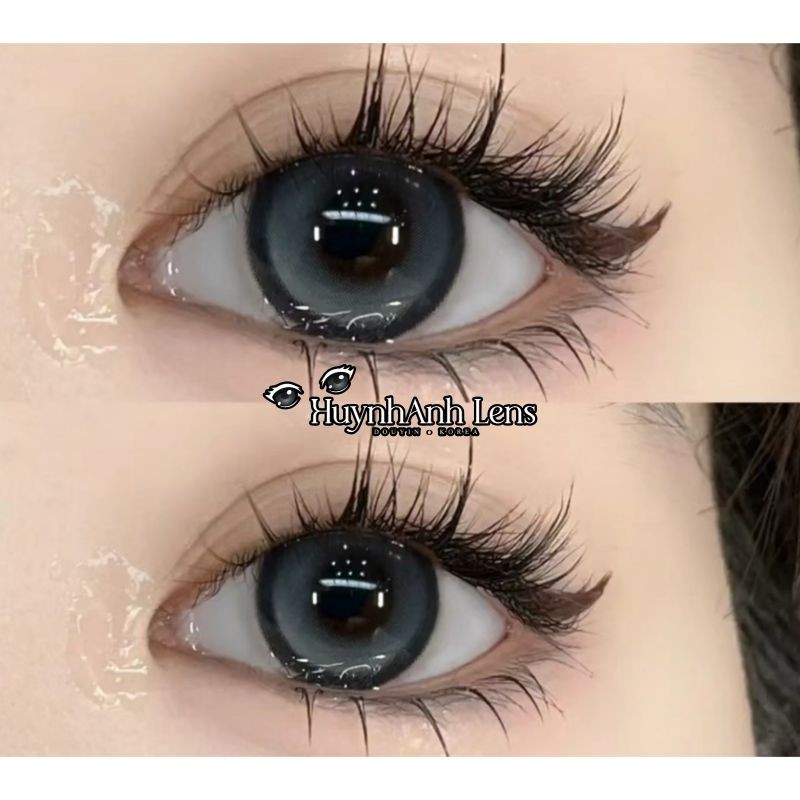 LENS MẮT Kính Áp Tròng xanh blue tây dễ thương viền đen giãn to evie