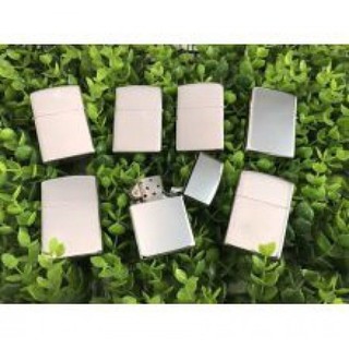 Quẹt Lửa Zippo Trắng Trơn Bạc