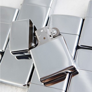 Quẹt Lửa Zippo Trắng Trơn Bạc
