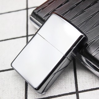 Quẹt Lửa Zippo Trắng Trơn Bạc