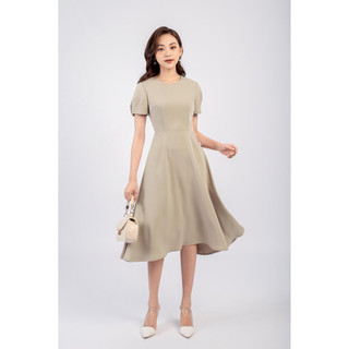 Đầm dáng xòe, tay xếp ly bồng MMOutfit M-DA060122408