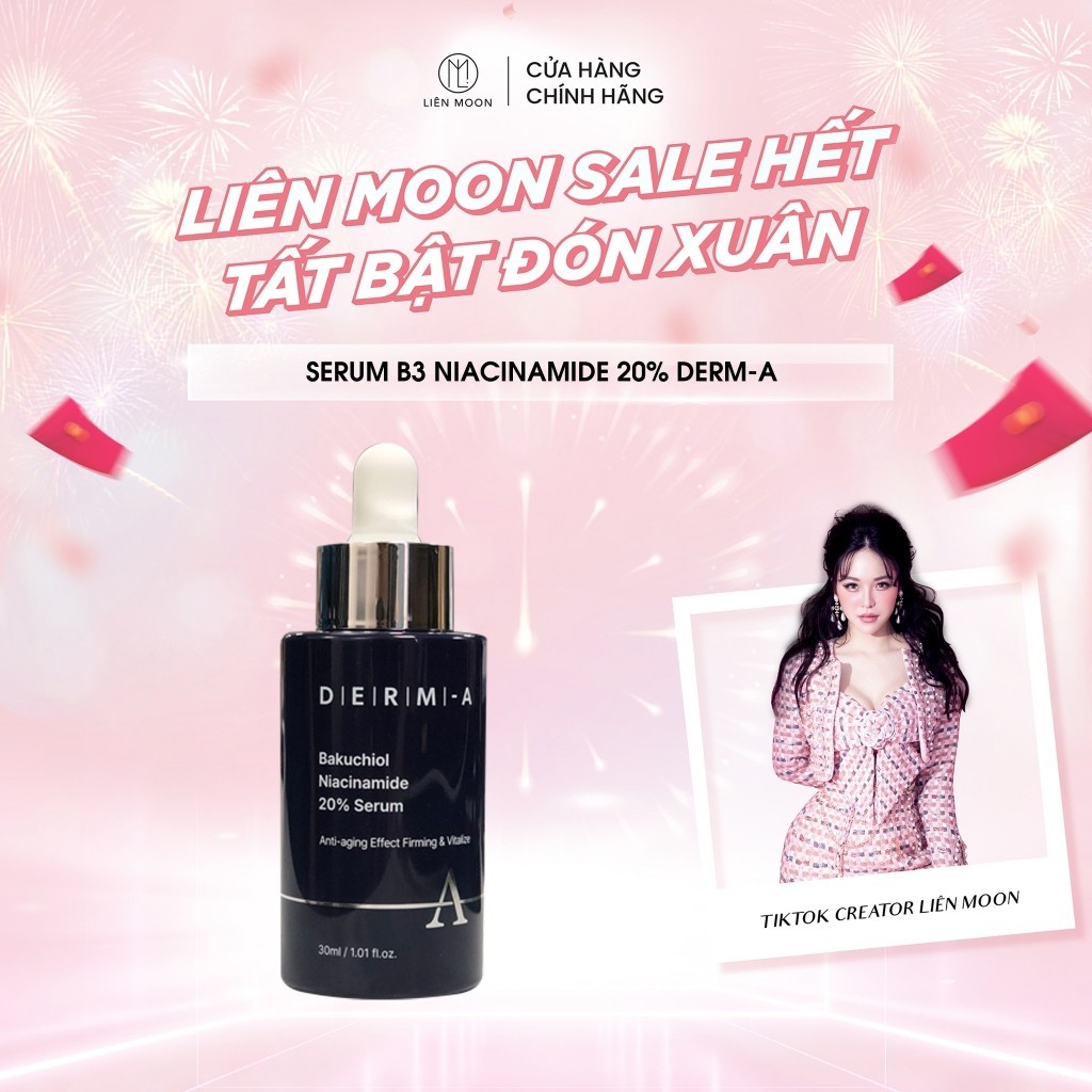 V59 SERUM DƯỠNG TRẮNG MỜ NHĂN B3 NIACINAMIDE 20% DERM-A BAKUCHIOL 30ML