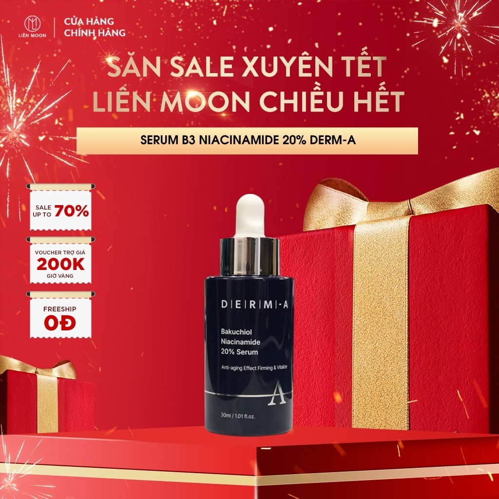 V59 SERUM DƯỠNG TRẮNG MỜ NHĂN B3 NIACINAMIDE 20% DERM-A BAKUCHIOL 30ML