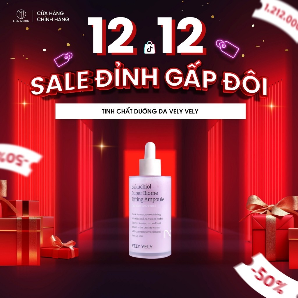 Tinh chất Bakuchiol 10000ppm super biome lifting ampoule vely vely - 100ml