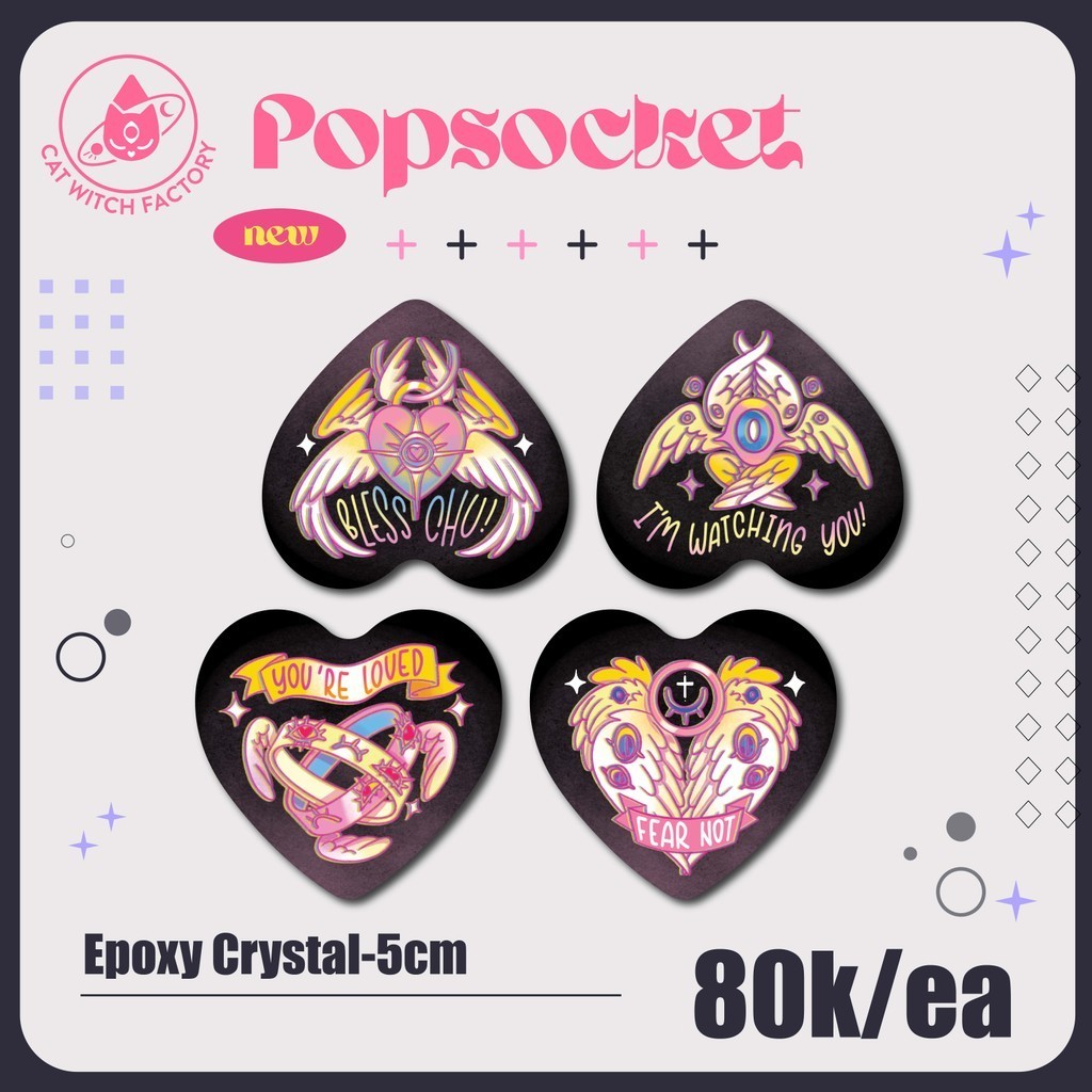 [Cat Witch Factory] PopsocketTim/ Caution (inbox chọn mẫu)