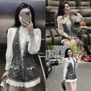 (Freeship) Set Jum Dạ 2 Món, Áo Sơ Mi Trong Dày Đẹp, Jum Chất Dạ Siêu SỊn