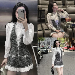(Freeship) Set Jum Dạ 2 Món, Áo Sơ Mi Trong Dày Đẹp, Jum Chất Dạ Siêu SỊn