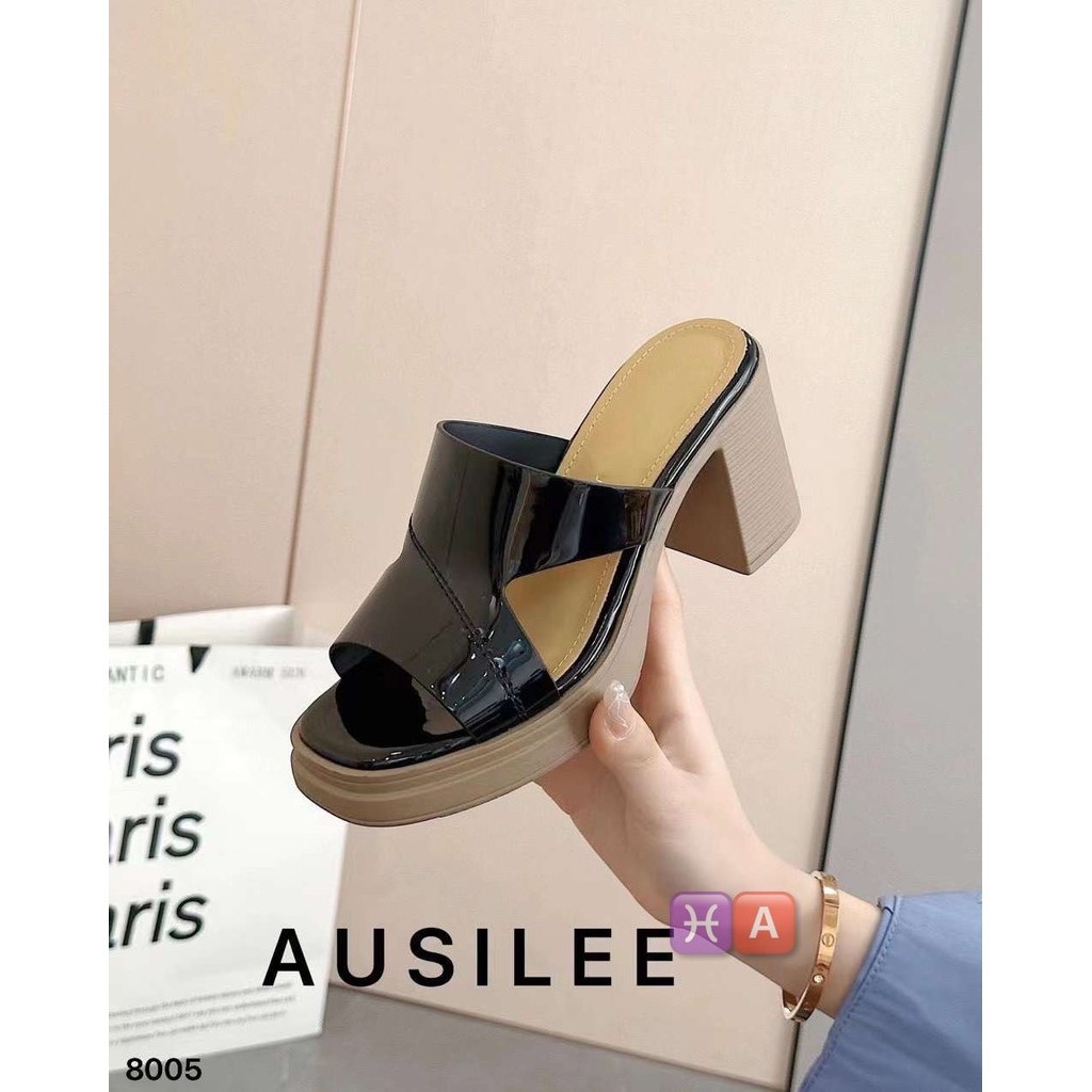 Guốc da thật gót 7cm sz 35-39 fullbox