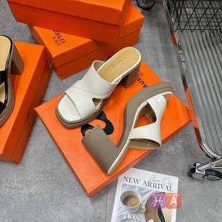 Guốc da thật gót 7cm sz 35-39 fullbox