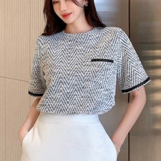 Áo Phông Dạ Tweed Tiểu Thư
