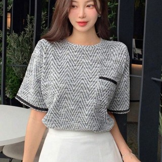 Áo Phông Dạ Tweed Tiểu Thư