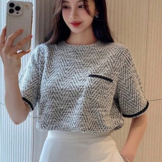 Áo Phông Dạ Tweed Tiểu Thư