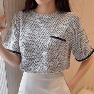 Áo Phông Dạ Tweed Tiểu Thư