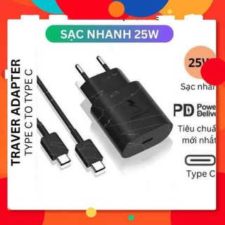 Bộ củ cáp sạc nhanh 25w type c to type c , dùng cho các máy chân type c bảo hành 12 tháng pkst