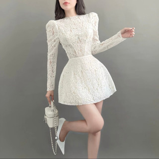 Đầm Xòe Thiết Kế Dài Tay Phối Ren Hàng Cao Cấp CC359 HỎA TỐC
