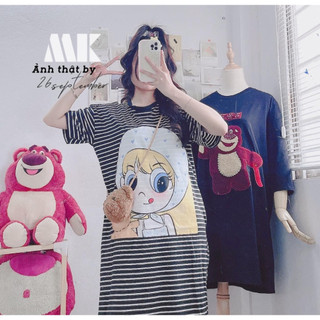 Đầm Xuông Phom Rộng In Hình Cô Bé Đáng Yêu MK315 HỎA TỐC LUH