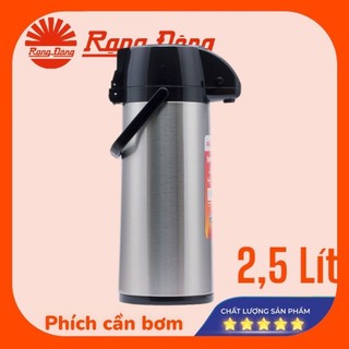 Phích nước rạng đông 2,5 lít, inox cao cấp, bình thuỷ cần bơm pha cafe, model rd 2545 st1.e