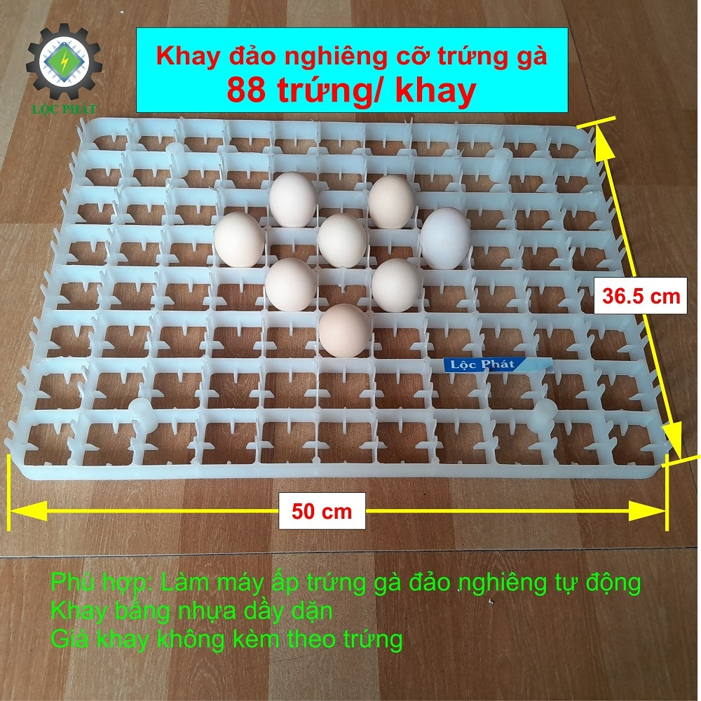 Khay Đảo Trứng Gà Vịt Bằng Nhựa Làm Máy Ấp Trứng Đảo Nghiêng 88 Quả KGTR
