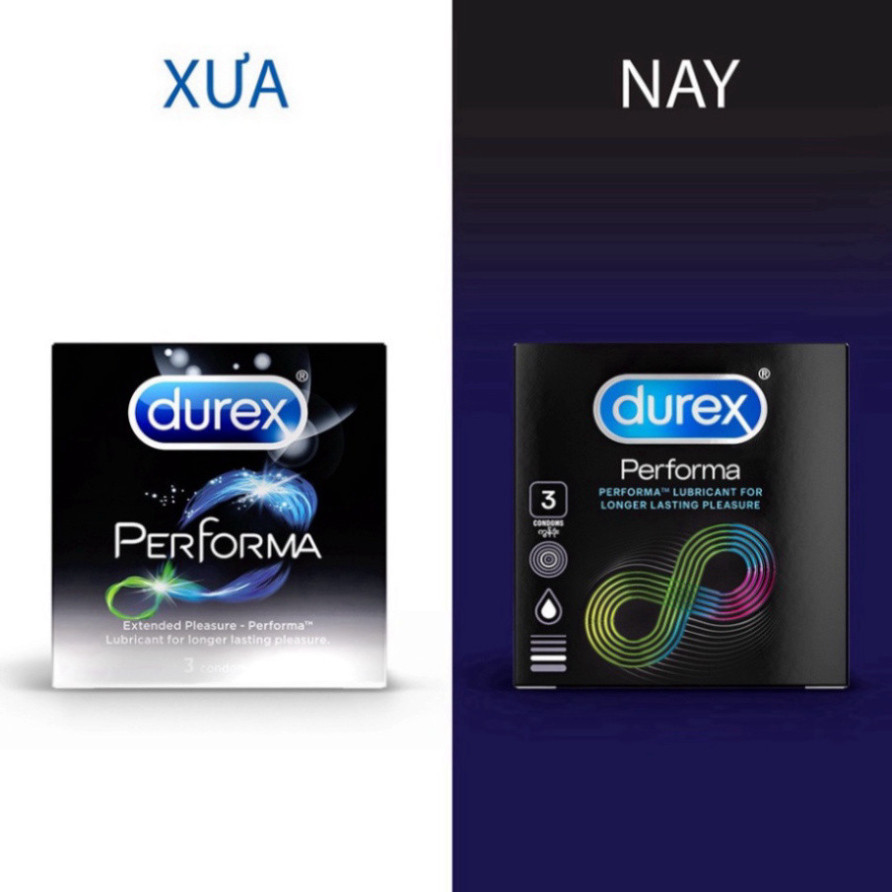 Bao cao su Durex Performa chống xuất tinh sớm kéo dài thời gian. Hộp 12 cái CHÍNH HÃNG
