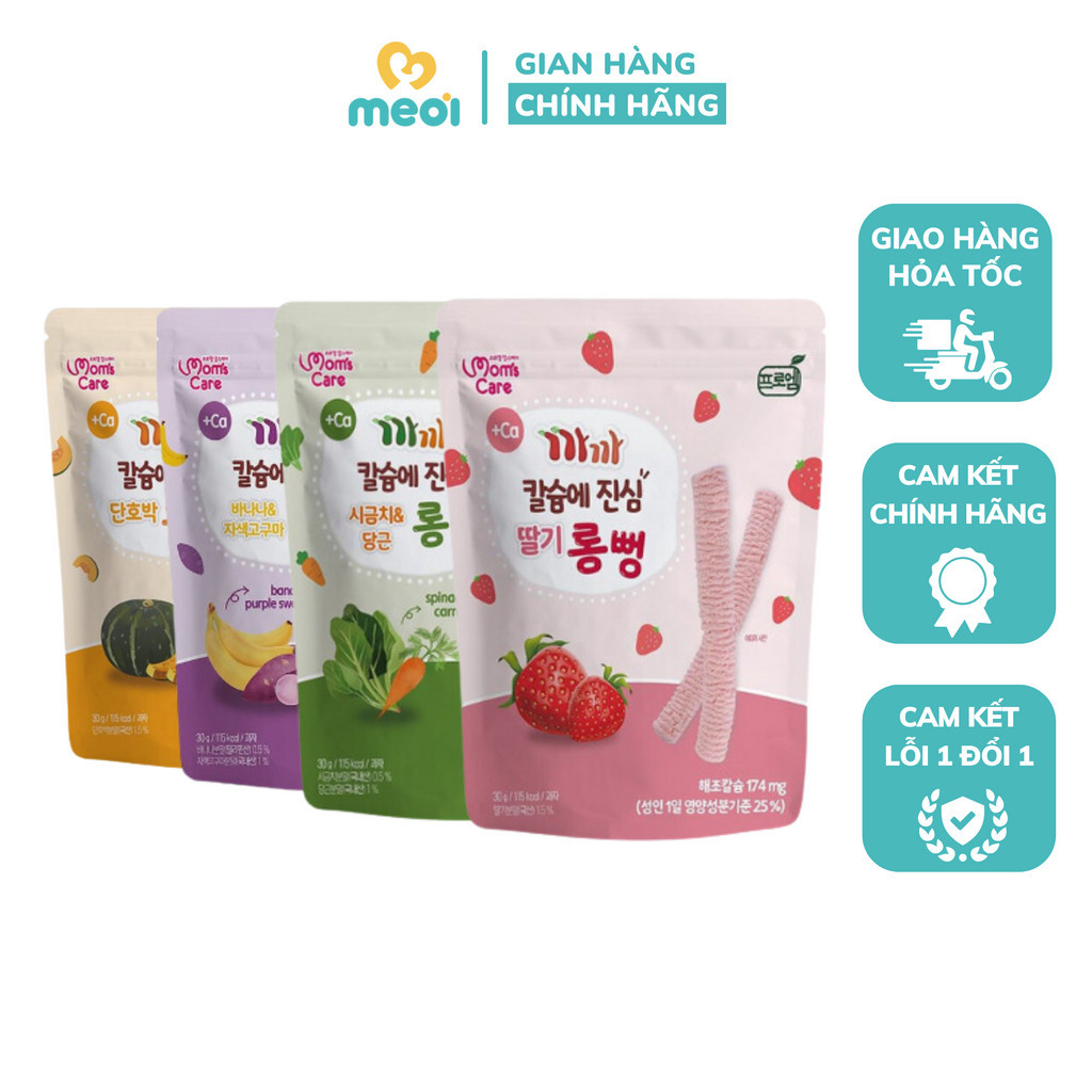 Bánh gạo lứt canxi thanh dài Mom s Care cho bé từ 6 tháng tuổi