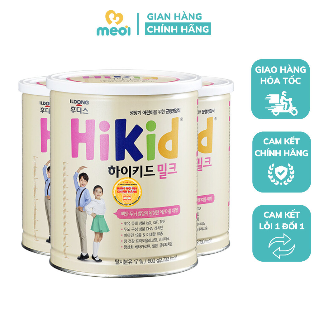 Sữa Hikid vani 600g, sữa cho bé phát triển toàn diện, hỗ trợ tăng chiều cao