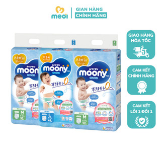 Bỉm dán, Bỉm quần Moony xanh cho bé, nhập khẩu chính hãng của Unicharm