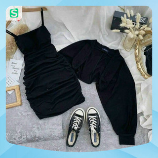 Đầm dây nhún body nữ dài , váy body 2 dây dáng dài pc xinh đẹp - Cáo store