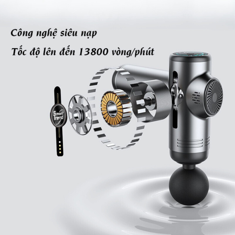 Máy massage cầm tay mini có 4 đầu massage dễ dàng sử dụng xoa bóp cơ thể cho gia đình