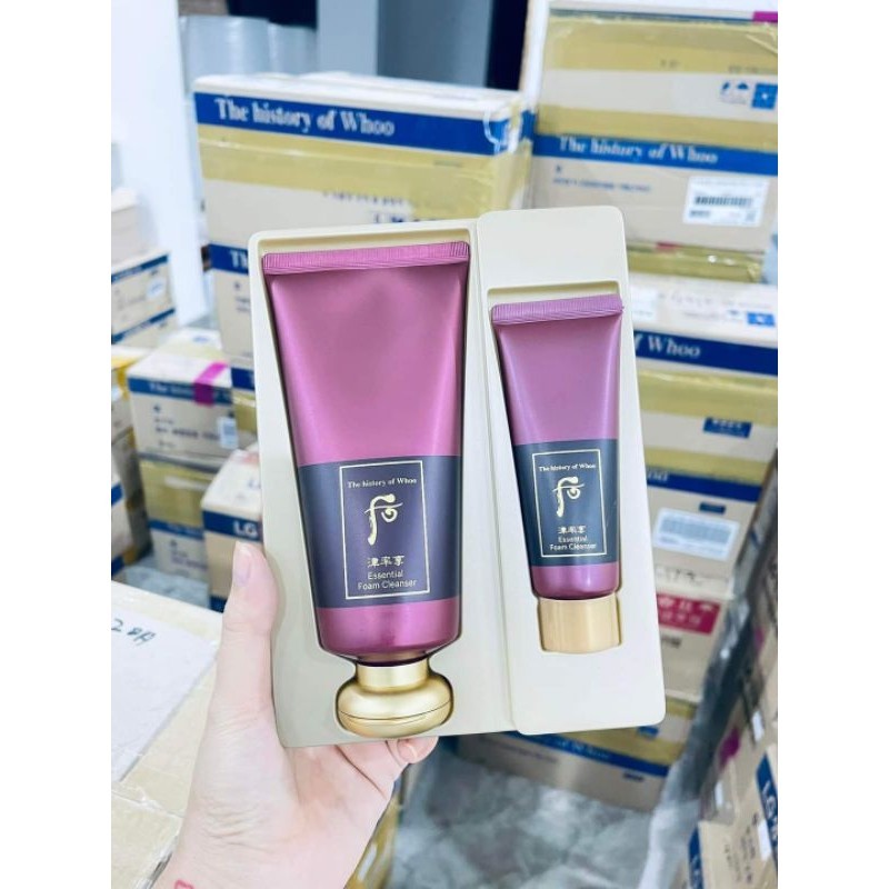[ Date 2028] Sét Sữa Rửa mặt whoo đỏ 180ml