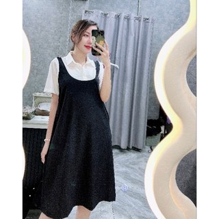 Đầm bầu mùa hè - váy bầu công sở pha kẻ siêu xinh