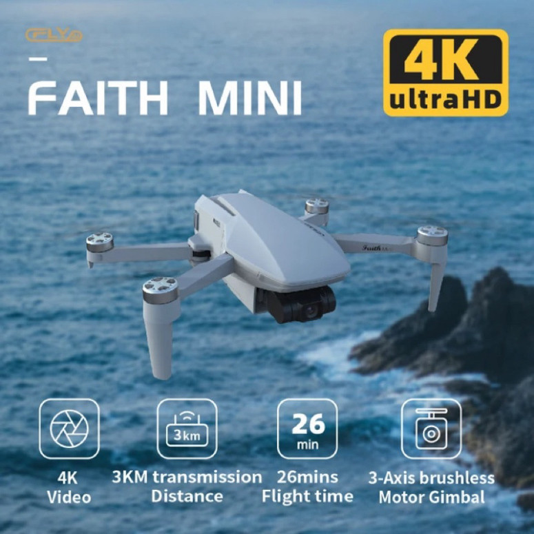 Flycam Cfly Faith Mini - I9 max đen - Faith mini 2 - Gimbal 3 trục 4K - 3Km - BH 12tháng - Chính hãng