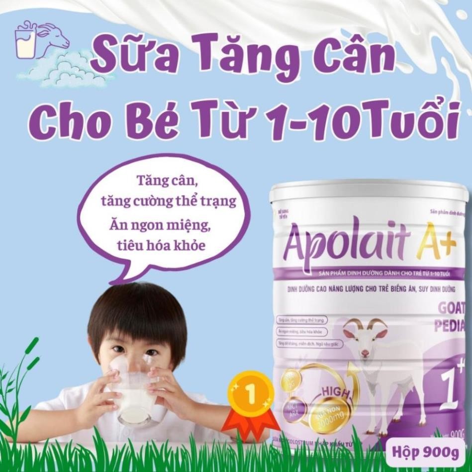 Sữa dê tăng cân Apolait Goat Pedia 900g cho bé từ 1 đến 10 tuổi