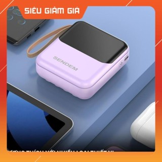 Sạc Dự Phòng Sendem P301 Chính Hãng TECHZONE MALL  10000mAh Tích Hợp 4 Dây Sạc Nhỏ Gọn PKS 